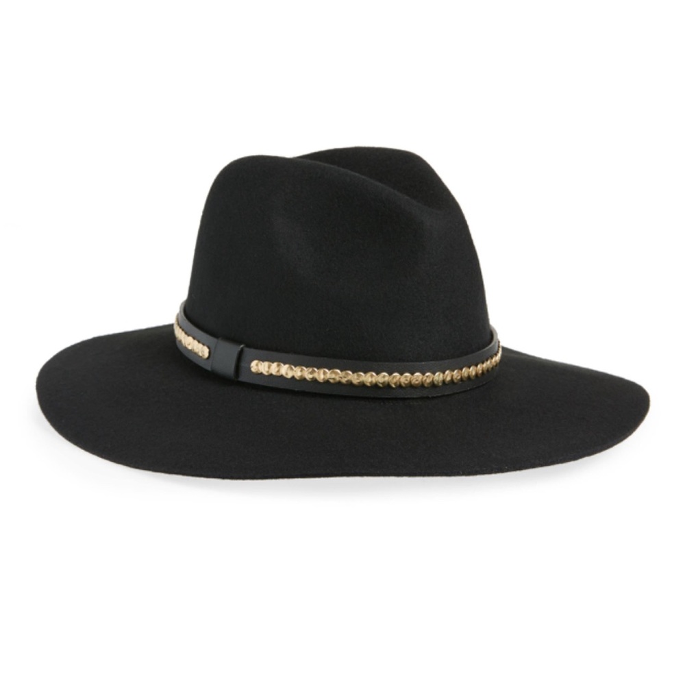 All Saints long brim fedora hat